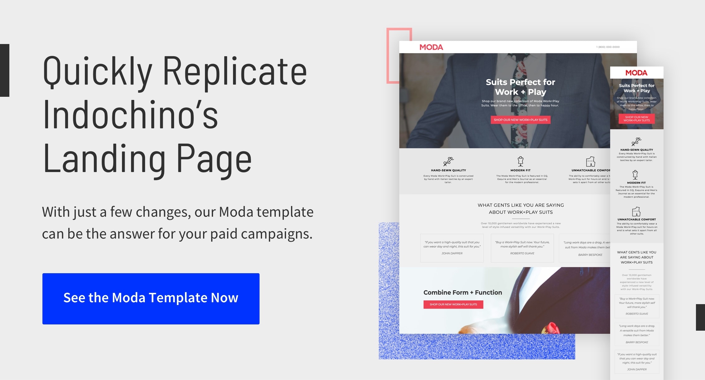 Quickly Replicate Indochino's Landing Page - Get the Template