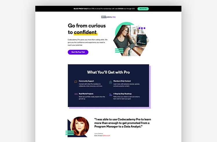 Ecommerce Email Marketing - Codecademy Landing Page