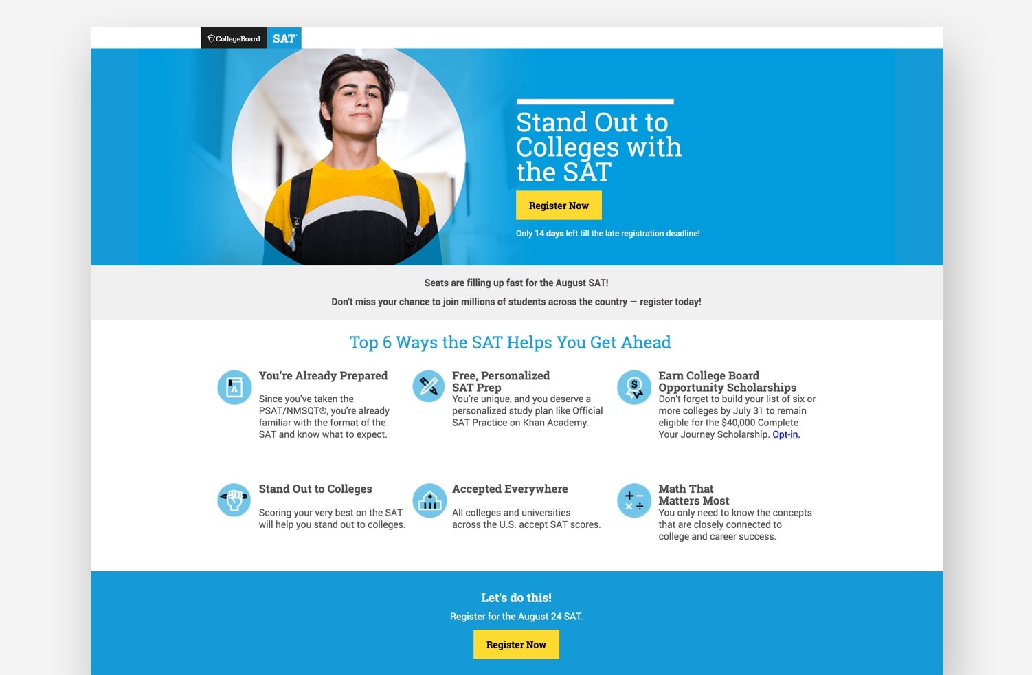 High-Converting Landing Page: College Board