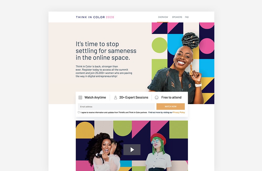 Event Landing Page Examples - Thinkific