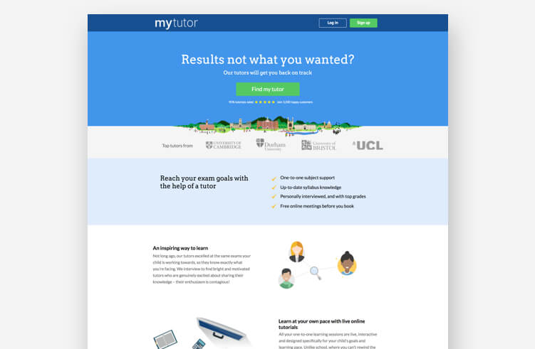 High-Converting Landing Page: MyTutor