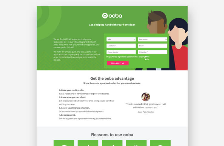 High-Converting Landing Page: ooba