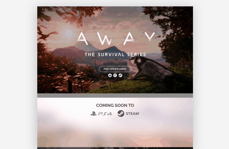 Ecommerce Landing Page: Away