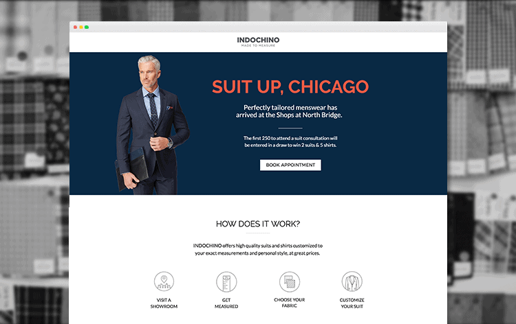 Chicago landing page example