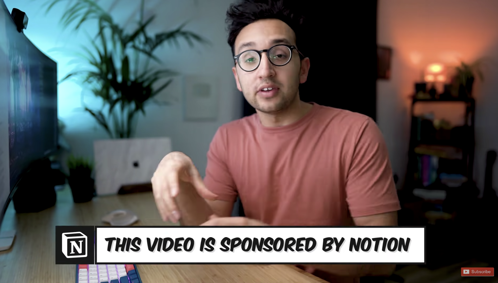 Screenshot from Ali Abdaal's YouTube video promoting Notion