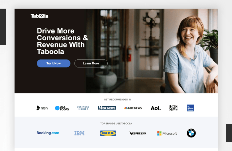 Facebook Landing Page Examples - Taboola