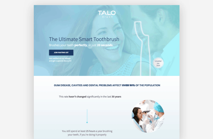 Ecommerce Landing Page: Talo Brush